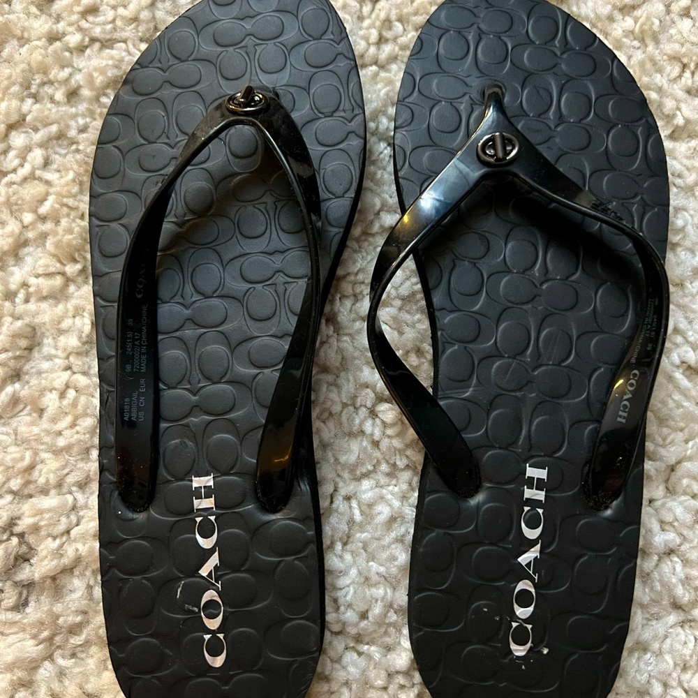 COACH black flip flops